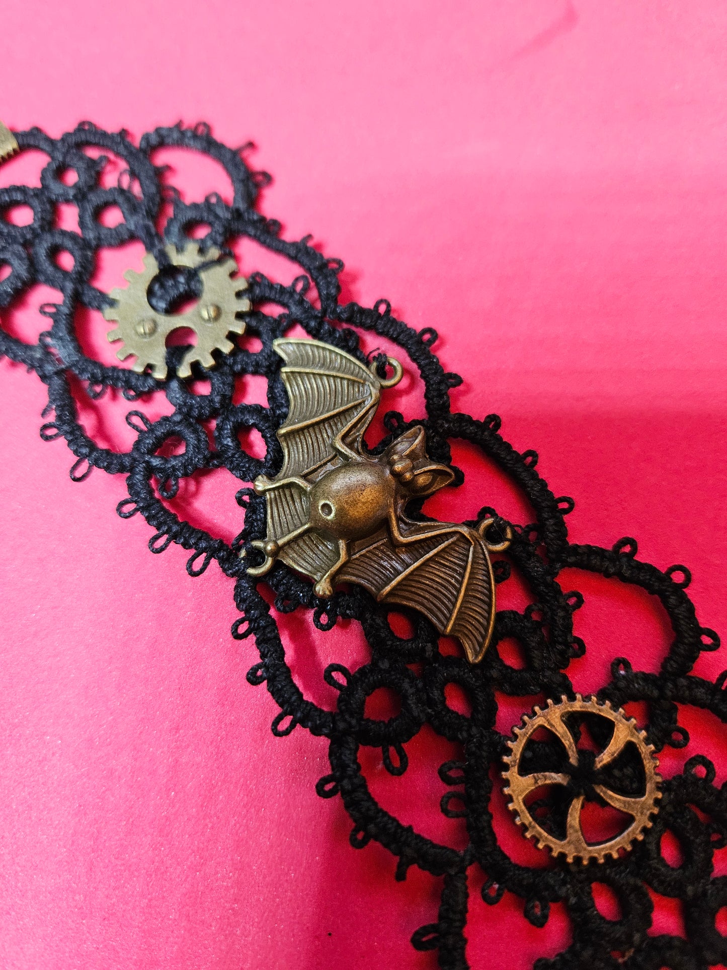 Tatted Gothic/steampunk Bracelet